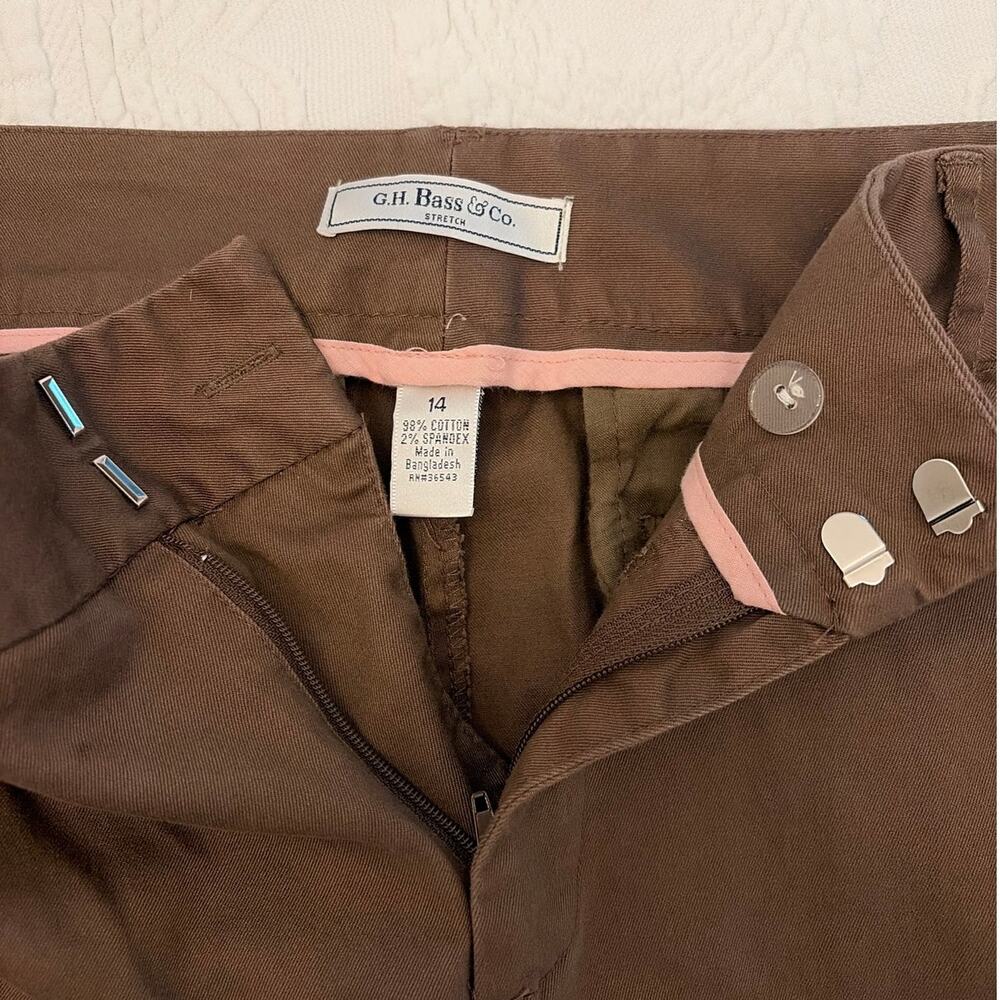 GH Bass & Co Brown Stretch Dress Pants Women's 14 Bootcut Career Cotton Blend - Picture 10 of 11